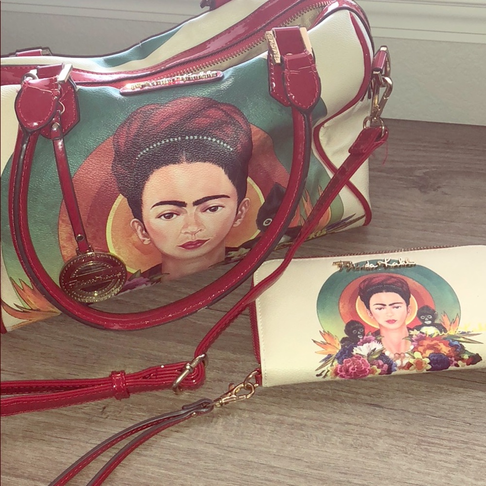 Frida Kahlo authentic used purse with wallet.